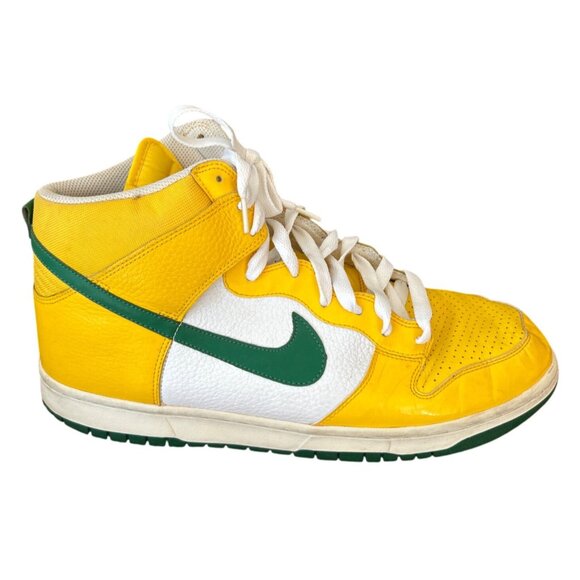 Nike Dunk High Pro Sneakers Men's 15 High Top Yellow Pine Green Varsity Brazil - Picture 2 of 7
